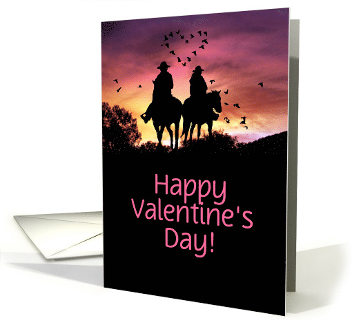 Cowboy and Cowgirl Happy Valentine's Day Customizeable card (1348056)