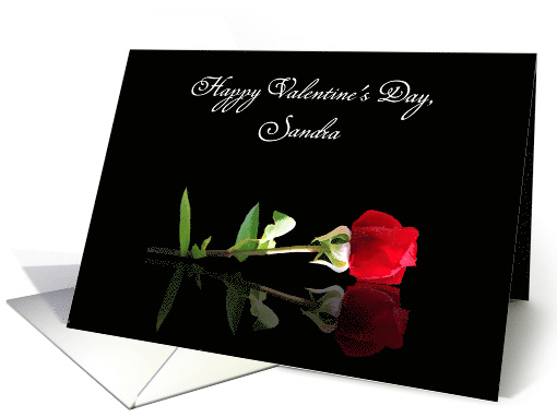 Single Red Rose Love Customizeable Valentine's Day card (1348128)