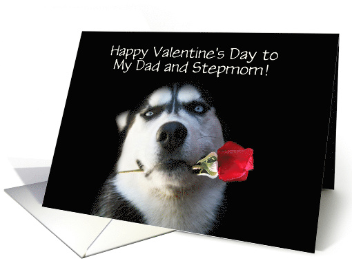 Happy Valentine's Day Customizable Husky and Red Rose For... (1348380)