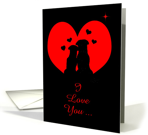 Cute dogs and Heart Valentine's Day Customizable card (1352758)