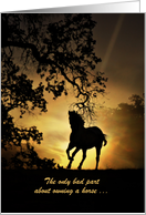 Horse in the Sunset Sympathy Card Customizeable card