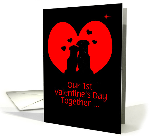 Cute Dog Couple Our 1st Valentine's Day Card Customizable card