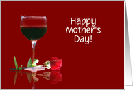 Red rose and Red Wine Customizable Mother’s Day Card