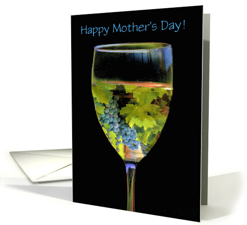 Happy Mother's Day Clever Vineyard in Wine Glass Customizeable card