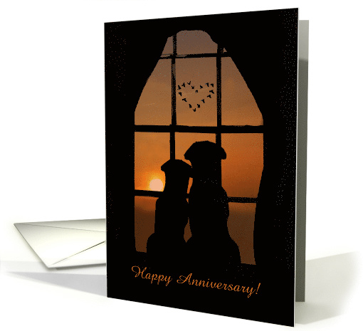 Happy Anniversary Cute Dogs Customizeable card (1364106)