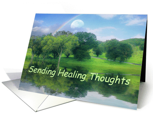 Feel Better Moon and Rainbow Healing Thoughts card (1366774)