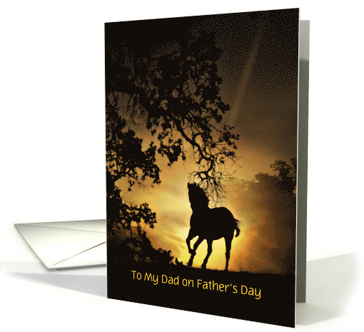 Happy Father's Day to Day Horse in Sunset Customizable card (1367632)