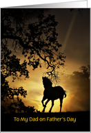 Happy Father’s Day to Day Horse in Sunset Customizable card