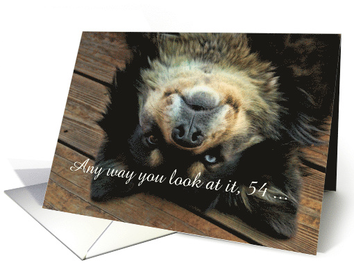 54th Birthday Looking Great Cute Upside Down Dog Customizeable card