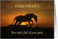 Encouragement Strong Horse in Sunset Persevere Keep Going card