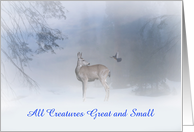 All creatures great and small Deer and Jay Christmas Card Customizable card