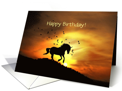 Unicorn Happy Birthday card (1386126)