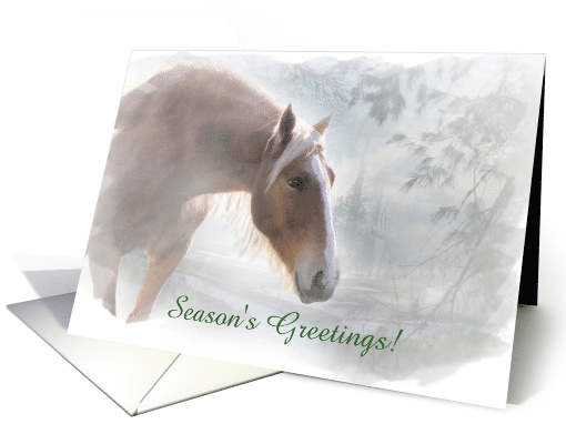 Season's Greetings Horse in the Snow Customizable card (1386426)