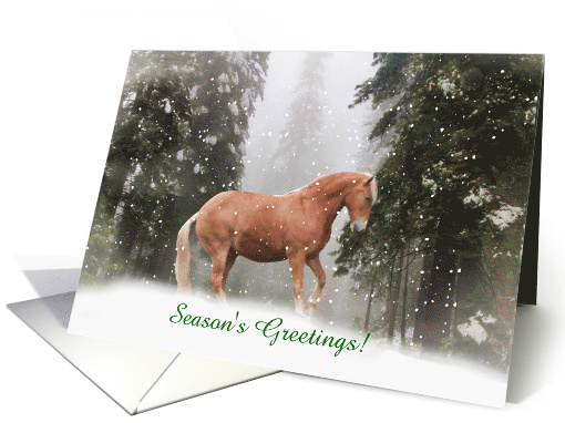 Season's Greetings Horse in the Snow Customizable card (1387540)