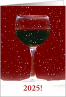 Happy New Year Red Wine and Snow 2023 Customizeable card