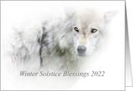 Winter Solstice Wolf 2022 Wildlife Solstice Blessings card