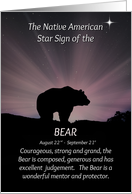 Native American Star Sign Zodiac August 22 - Sept 21 Sign of the Bear card