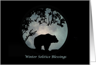 Bear and Moon Wildlife Winter Solstice Blessings card