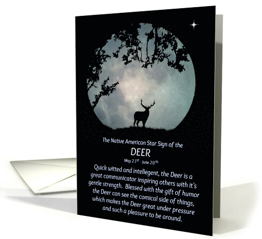 Native American Zodiac Sign of the Deer Gemini card (1400162)