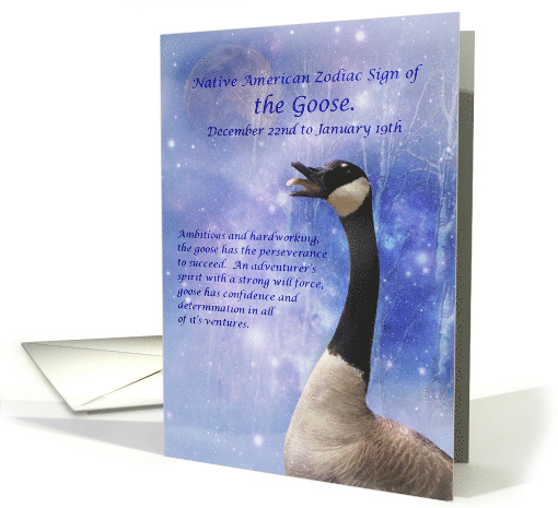Native American Zodiac Sign of the Goose (Capricorn) card (1400238)