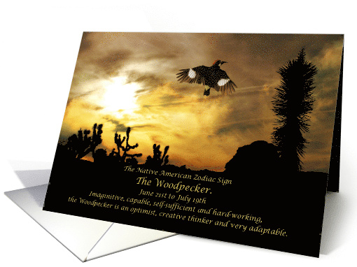 Native American Zodiac Sign of the Woodpecker (Cancer) card (1400242)