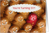 51 Year Old Birthday Customizable Gingerbread Cookies card