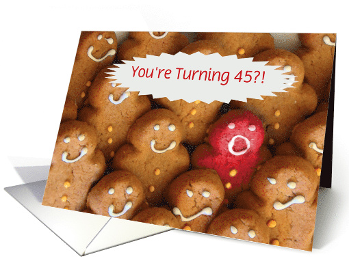 45th Year Old Birthday Customizable Gingerbread Cookies card (1401388)