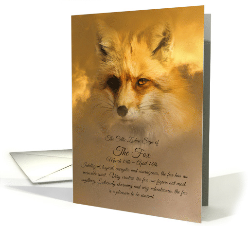 The Celtic Zodiac Sign of the Fox March 18th - April 14th card