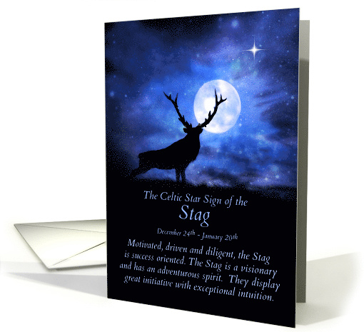 Celtic Zodiac Sign of the Stag December 24th - Jaunary 20th card