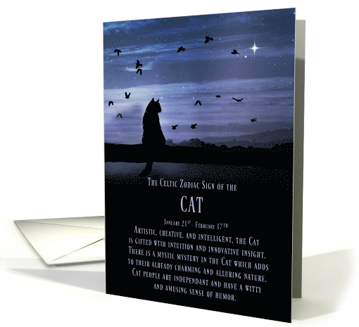 Celtic Zodiac Sign of the Cat January 21st through February 17th card