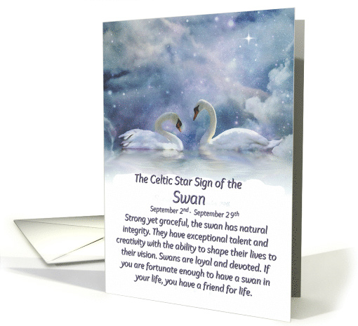 Celtic Zodiac Sign of the Swan. September 2nd thru September 29th card