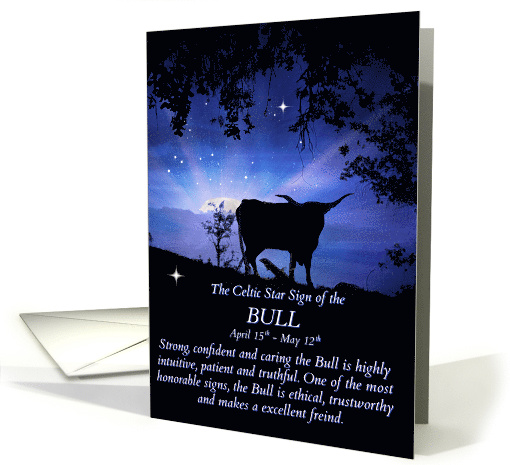 Celtic Zodiac Sign of the Bull, April 15th thru May 12th card