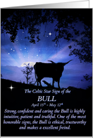 Celtic Zodiac Sign of the Bull, April 15th thru May 12th card