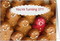 37th Year Old Birthday Customizable Gingerbread Cookies card