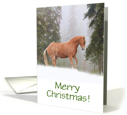 Merry Christmas Horse in the Snow Customizable card (1406956)