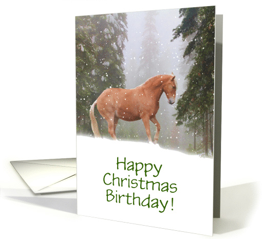 Happy Christmas Birthday Horse Customizable card (1406958)