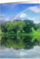 Thank You Rainbow, Moon and Oak Trees card