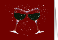 Happy Holidays Red Wine in Snow card