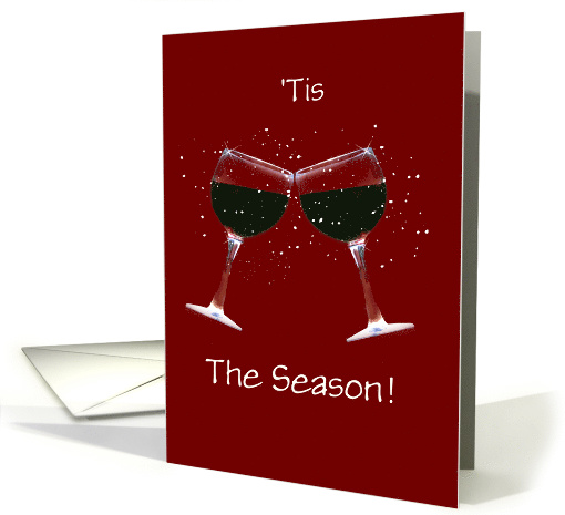 'Tis the Season for A Holiday Party Two Wine Glasses in Snow card