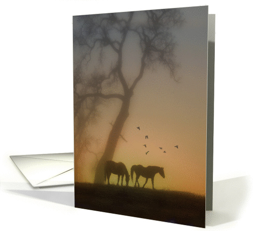 Thinking of You Horses in the Sunset card (1416864)