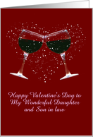 Wine Toast Happy Valentine’s Day Daughter and Son In Law Customizable card