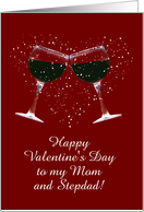 Wine Toast Happy Valentine’s for My Mom and Stepdad Customizable card