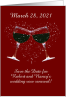 Save the Date Vow Renewal Wine with Heart Invitation Custmizable card
