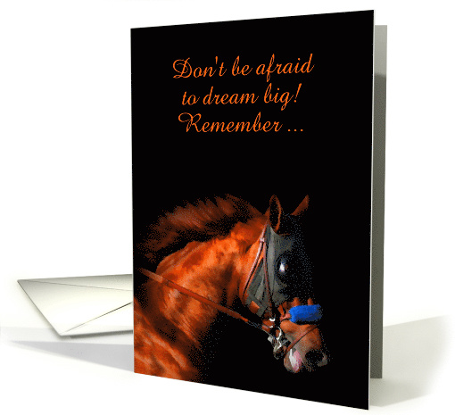 Customizable Race Horse Long Shot Wins Big Encouragement card