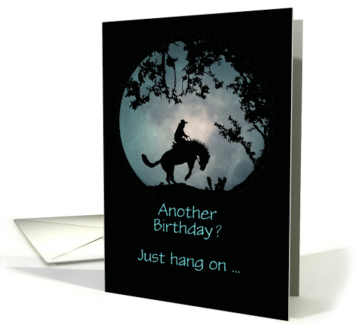 Bucking Horse Cowboy Another Birthday Customizable card (1424438)