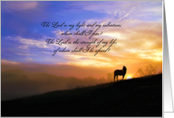 Customizable Religious Cancer Get Well With Horse in Light card