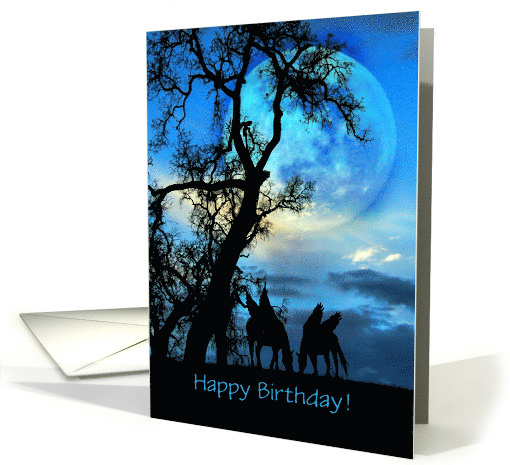 Magical Pegasus and Moon Happy Birthday Customizeable card (1426578)