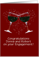 Congratulations on your Engagement Toasting Wine Glasses Customizable card
