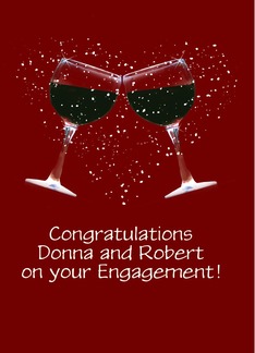 Congratulations on your Engagement Toasting Wine Glasses Customizable