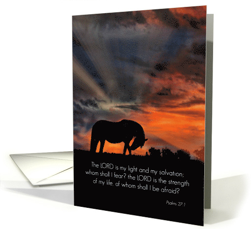 Beautiful Horse in the Sunrise Religious Encouragement card (1432766)